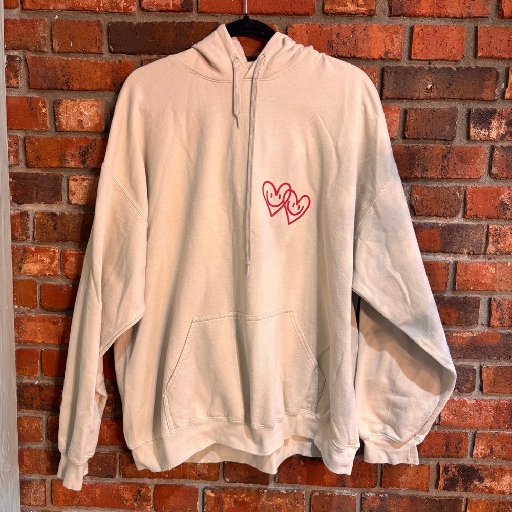Mens Lets look after each other hoodie sweatshirt tan XL